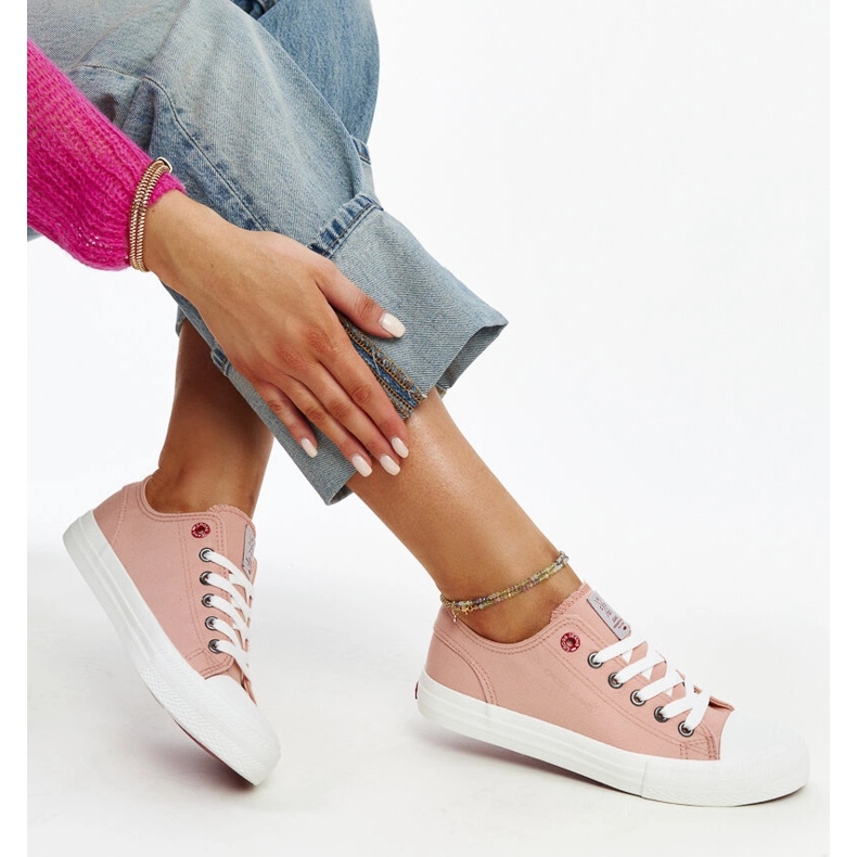 Rosafarbene Cross Jeans-Sneaker für Damen 1