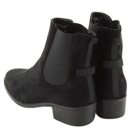 Schmale Chelsea Boots mit Schleife M270 schwarz 1