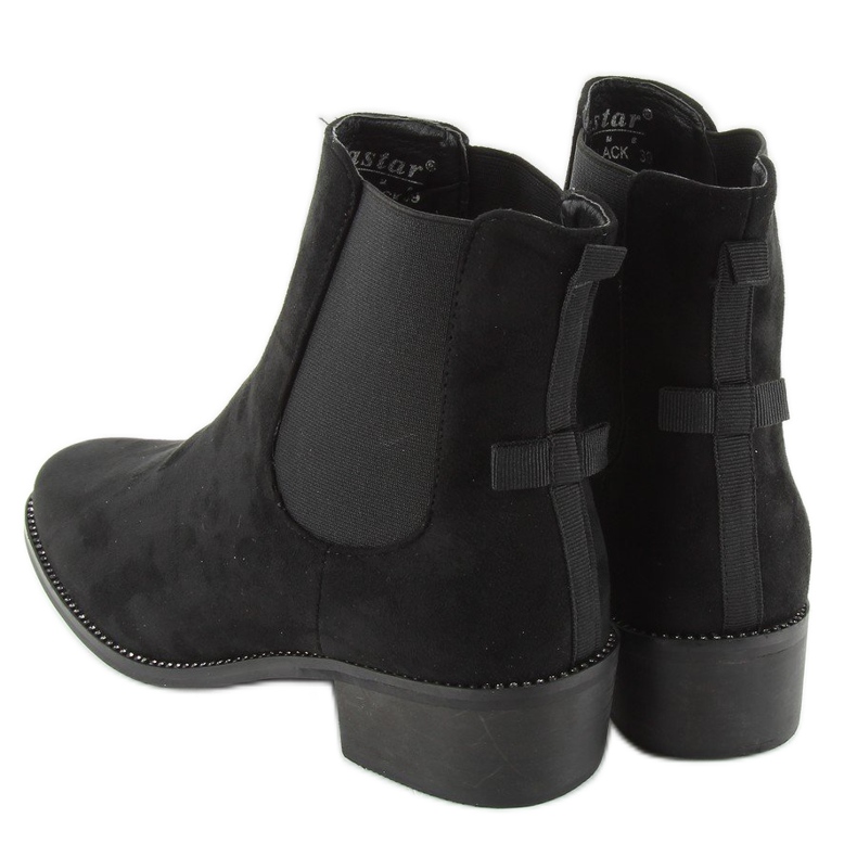 Schmale Chelsea Boots mit Schleife M270 schwarz 1