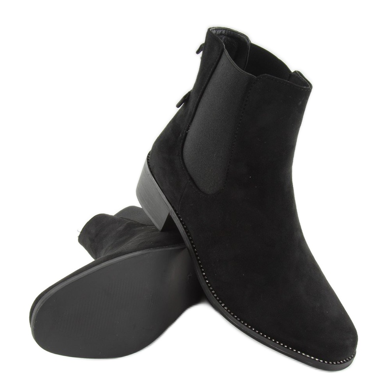 Schmale Chelsea Boots mit Schleife M270 schwarz 2
