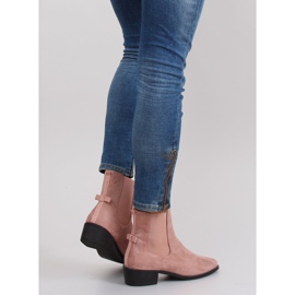 Schlanke Chelsea Boots mit M270 Pink Schleife rosa 1