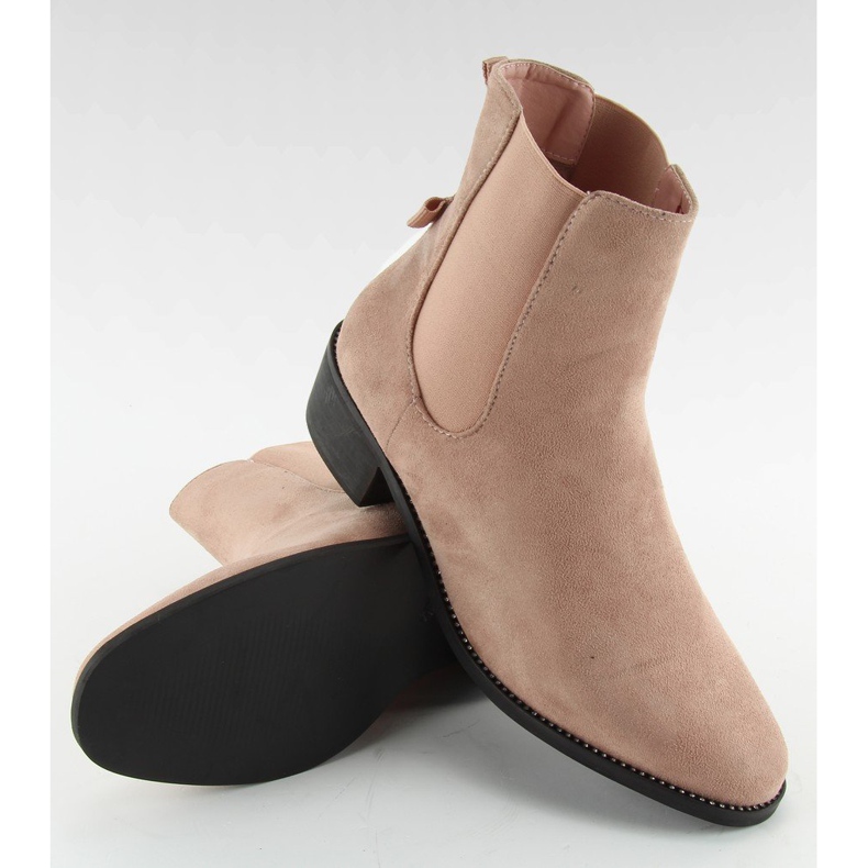 Schlanke Chelsea Boots mit M270 Pink Schleife rosa 2