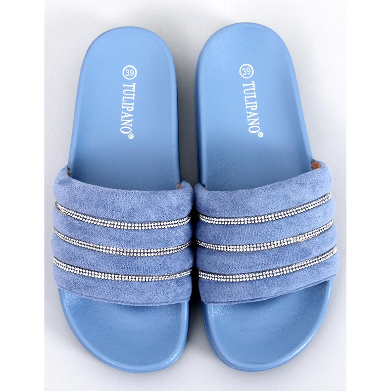 Lynne Blue Strass-Slides blau 1