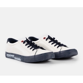 Weiße und marineblaue Cross Jeans-Sneaker für Herren 1
