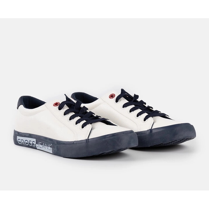 Weiße und marineblaue Cross Jeans-Sneaker für Herren 1
