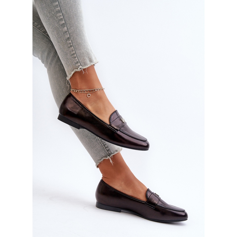 Damen-Mokassins mit flachem Absatz, Schwarz, Sylvaine 1