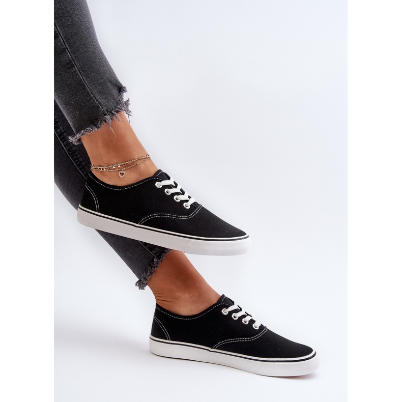 Klassische Damen-Sneakers Sneakers Schwarz Olvali 1
