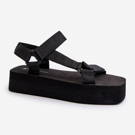 Damen Plateausandalen Schwarz Edireda 2