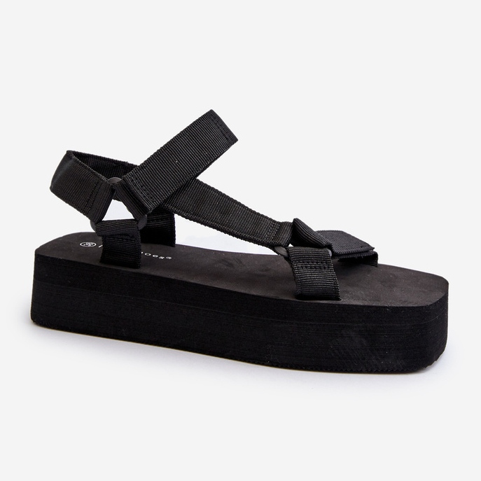 Damen Plateausandalen Schwarz Edireda 2