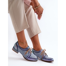 Damen-Schnürschuhe Naturleder Maciejka 06452-06 Blau 2