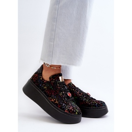 Leder-Plateau-Sneaker Maciejka 6191S-01 Schwarz mehrfarbig 2