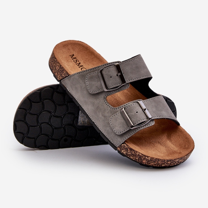 Herren-Flip-Flops mit Korksohle, Grau Rosawia 2