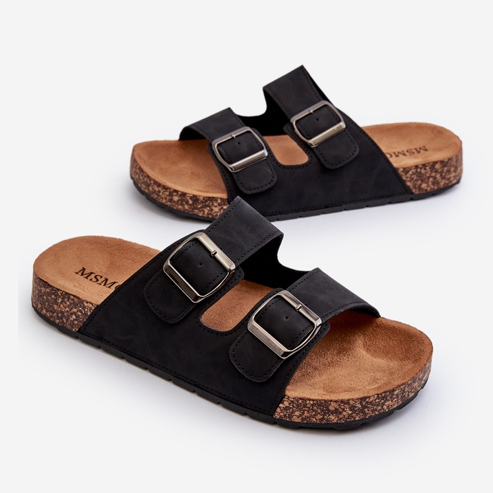 Herren-Flip-Flops mit Korksohle, Black Rosawia schwarz 1