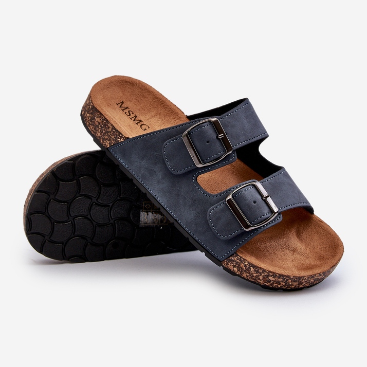 Herren-Flip-Flops mit Korksohle, marineblau Rosawia 2