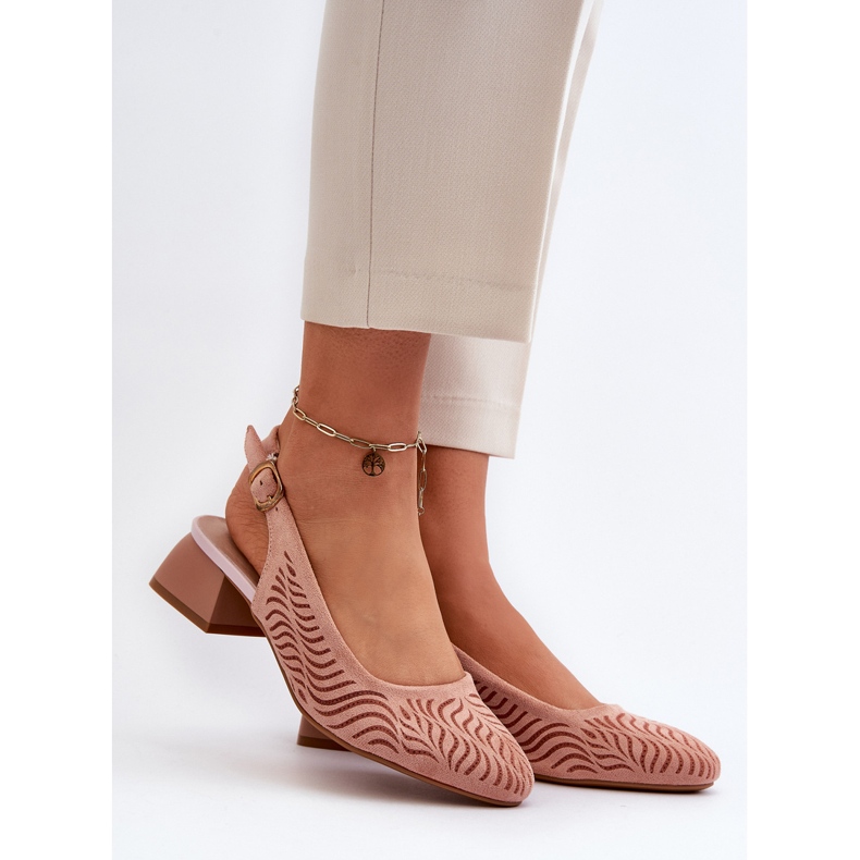 Jezzi Rosa Block-Pumps mit hohem Absatz von Gemifa 2
