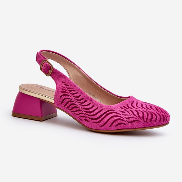 Fuchsiafarbene Pumps mit Blockabsatz von Gemifa rosa 2