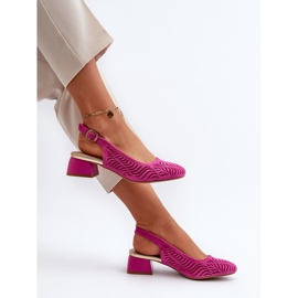 Fuchsiafarbene Pumps mit Blockabsatz von Gemifa rosa 1