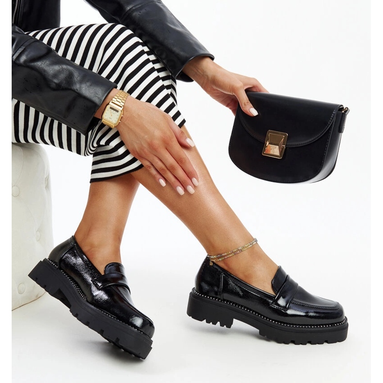 Schwarze Leder-Slipper 1