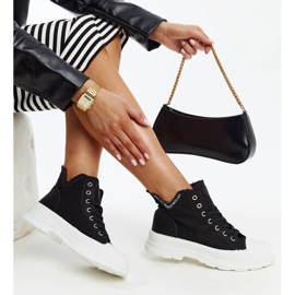 Nura hohe schwarze Sneakers mit Einkerbungen 1