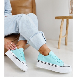 Mintfarbene Bahira-Sneaker mit dicker Sohle blau 1