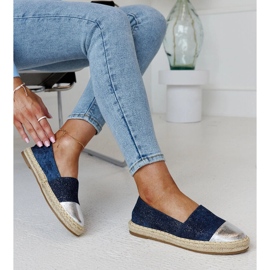 Marineblaue und silberglänzende Surana-Espadrilles 1