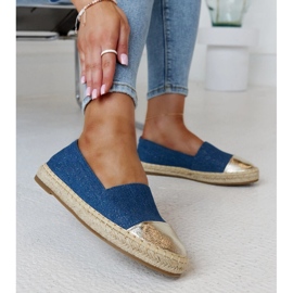 Blau und goldglänzende Surana-Espadrilles 1