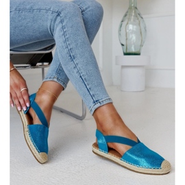 Blaue Espadrilles mit offenem Absatz Tharna 1