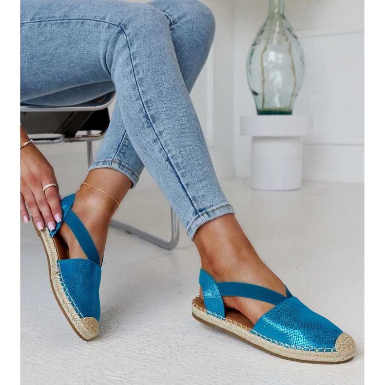Blaue Espadrilles mit offenem Absatz Tharna 1