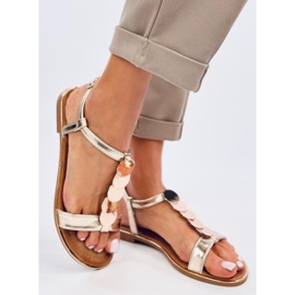 Ennes Gold-Sandalen mit Goldverzierung golden 1