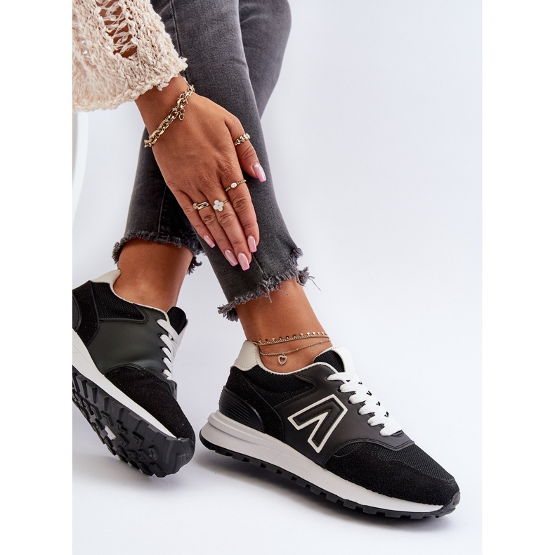 Damen Sneakers Sportschuhe Schwarz Daisee 1