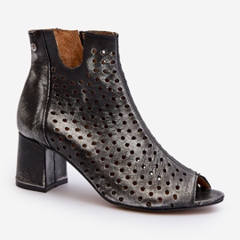 Durchbrochene Lederstiefel Maciejka 05420-01 Schwarz 2