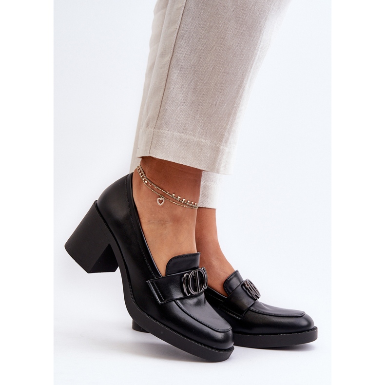 Jezzi Damenschuhe mit hohem Absatz und Verzierung, Schwarz Nedarea 1