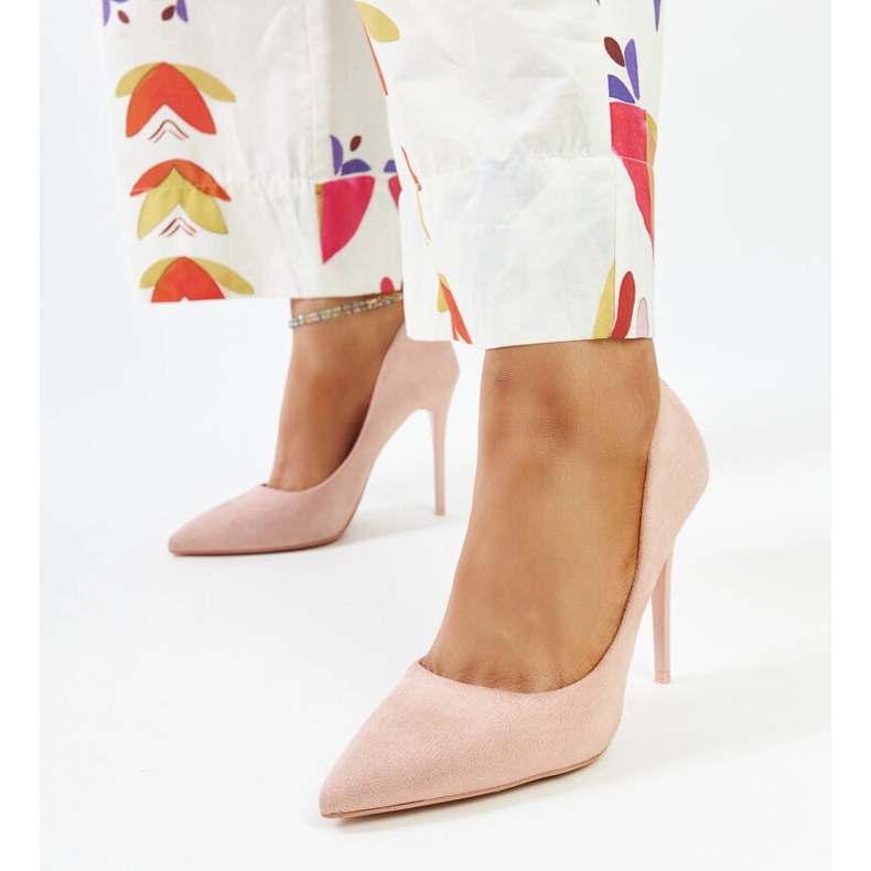 Rosa High Heels mit Ledereinsatz Amedie 1