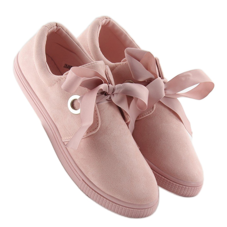 Turnschuhe gebunden mit einem Band JX49 rosa 1