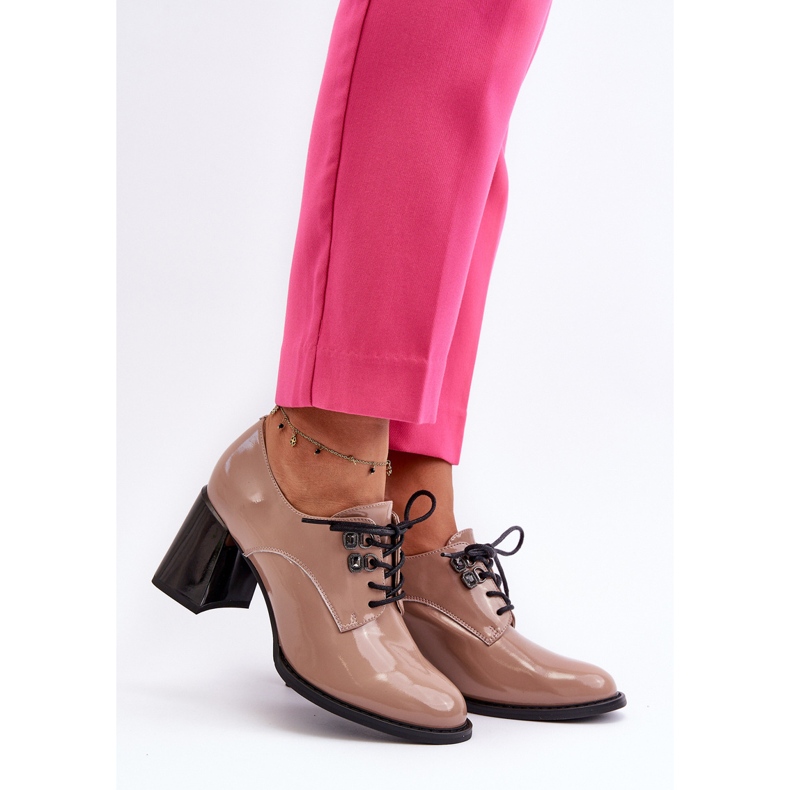 Vinceza Beige Nelione Damen-Lackschuhe mit hohem Absatz 2