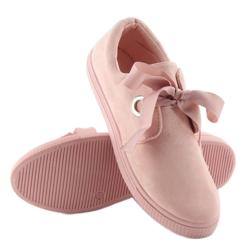 Turnschuhe gebunden mit einem Band JX49 rosa 2