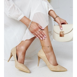 Goldmetallische High Heels mit Lederinnensohle von Soissons golden 1