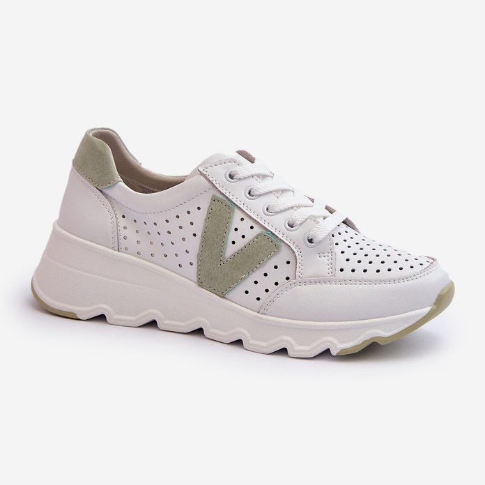 Vinceza Leichte Damen-Sportschuhe aus Leder in Weiß von Eleonori 1