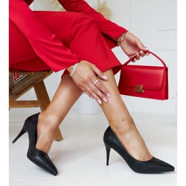 Schwarze Metallic-High-Heels mit Ledereinsatz von Soissons 1