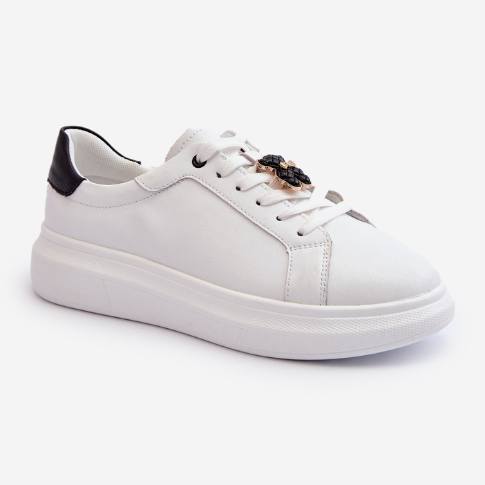 Vinceza Damen-Ledersneaker mit Teddybär, Weiß Mirven 2