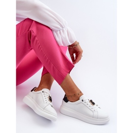 Vinceza Damen-Ledersneaker mit Teddybär, Weiß Mirven 1