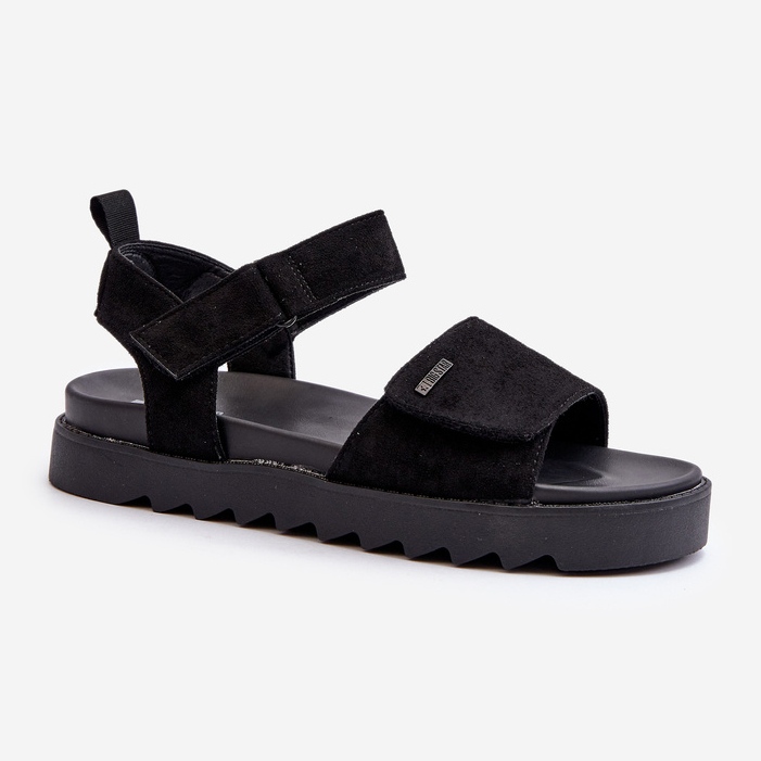 Damen-Sandalen aus Wildleder auf der Big Star-Plattform NN274700 Schwarz 1