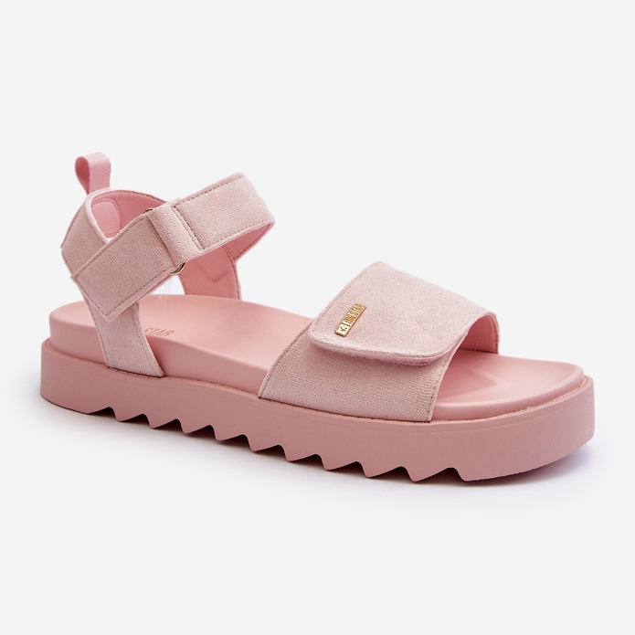 Damen-Sandalen aus Wildleder auf der Big Star-Plattform NN274701 Pink rosa 1