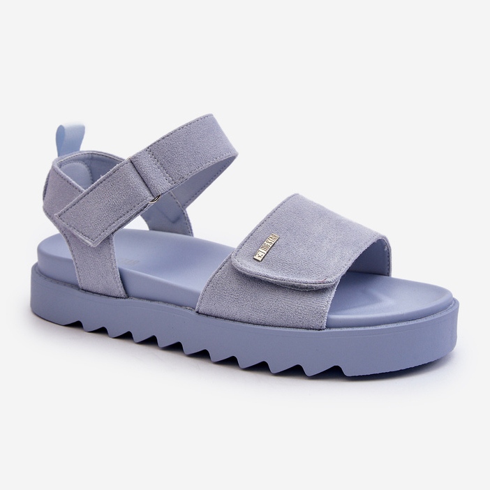 Damen-Sandalen aus Wildleder auf der Big Star-Plattform NN274706 Blau 1