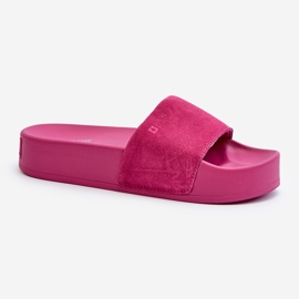 Damen-Slides aus Wildleder auf der Plattform Big Star NN274A672 Fuchsia rosa 2