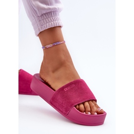 Damen-Slides aus Wildleder auf der Plattform Big Star NN274A672 Fuchsia rosa 6