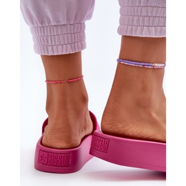 Damen-Slides aus Wildleder auf der Plattform Big Star NN274A672 Fuchsia rosa 8