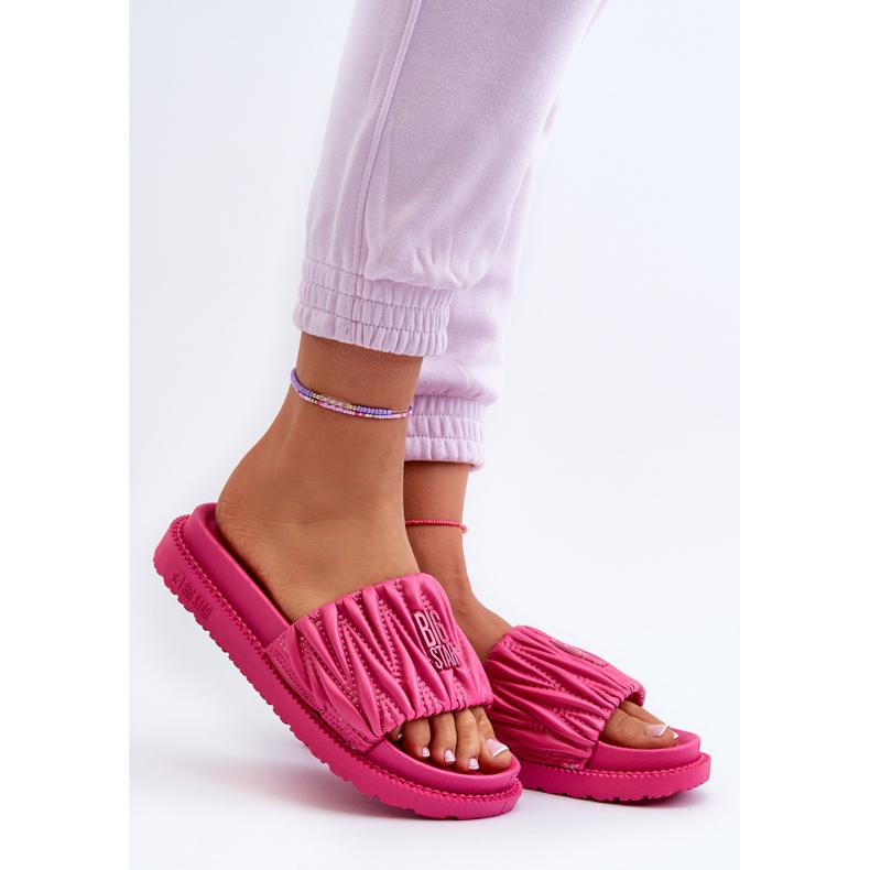 Damen-Flip-Flops auf der Big Star-Plattform NN274A749 Fuchsia rosa 2