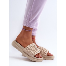 Damen-Flip-Flops auf der Big Star-Plattform NN274A746 Beige 2