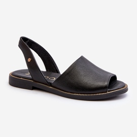 Zazoo Schwarze Lemar Alivia Slip-On-Sandalen aus Leder 1